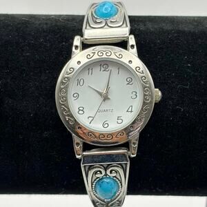 Silver & Turquoise Western Watch